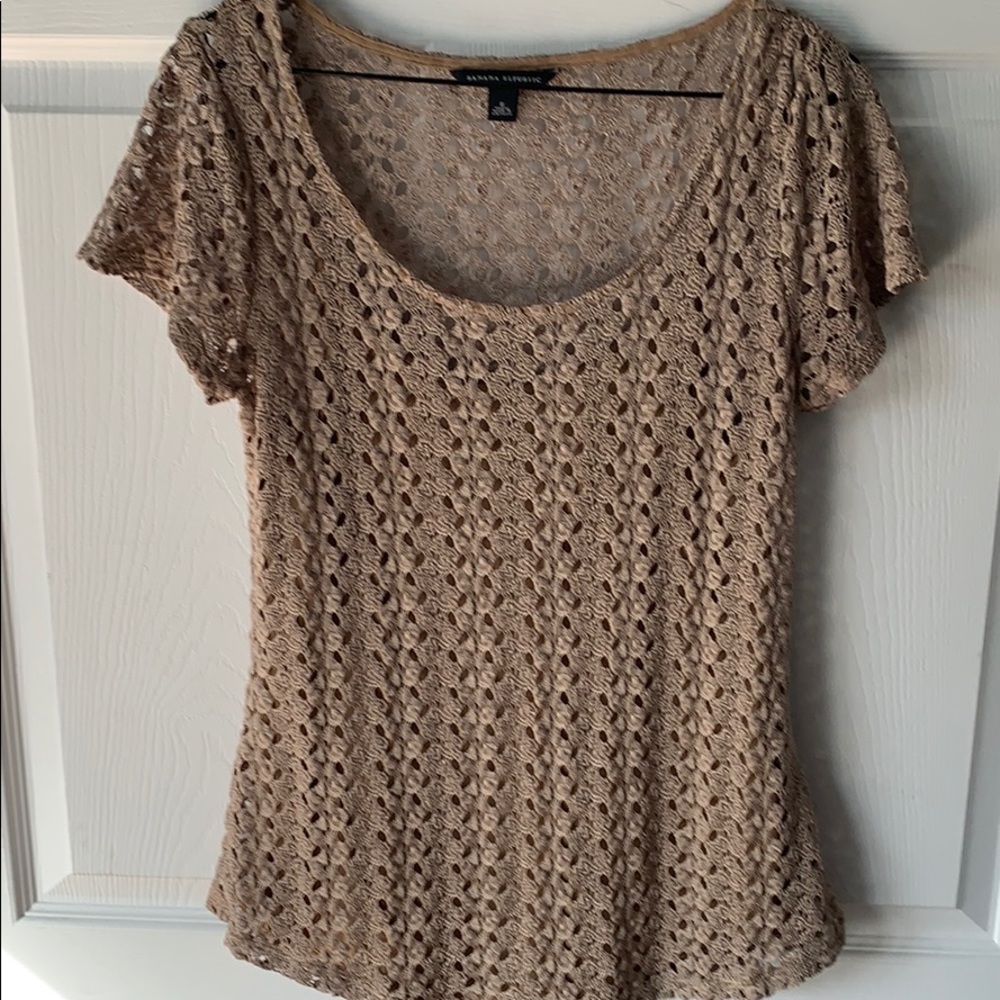 Banana Republic Crochet short sleeve top